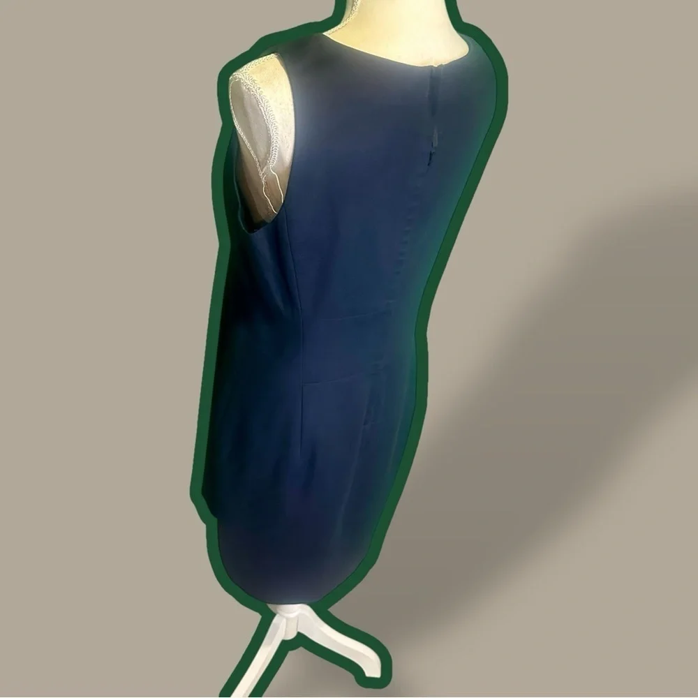 J. Crew Navy Blue ‘Allura’ Sleeveless Shift Dress in Superfine Cotton Size 8